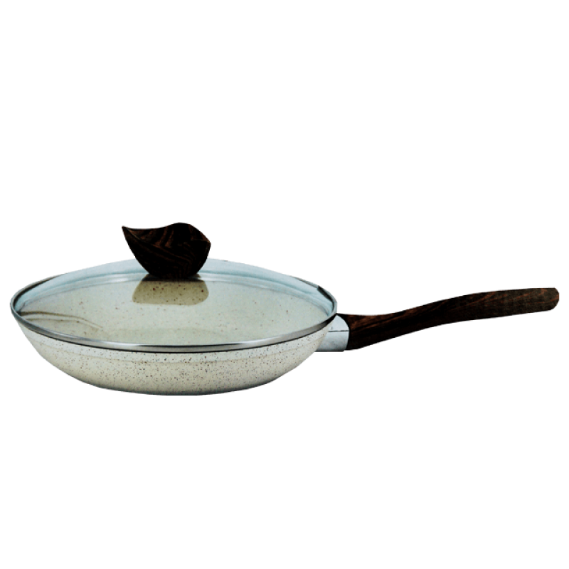 Tigaie granit crem cu capac 28 cm